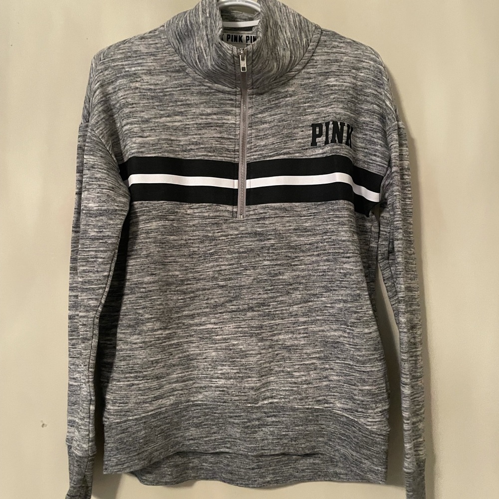 PINK hoodie zip up neck